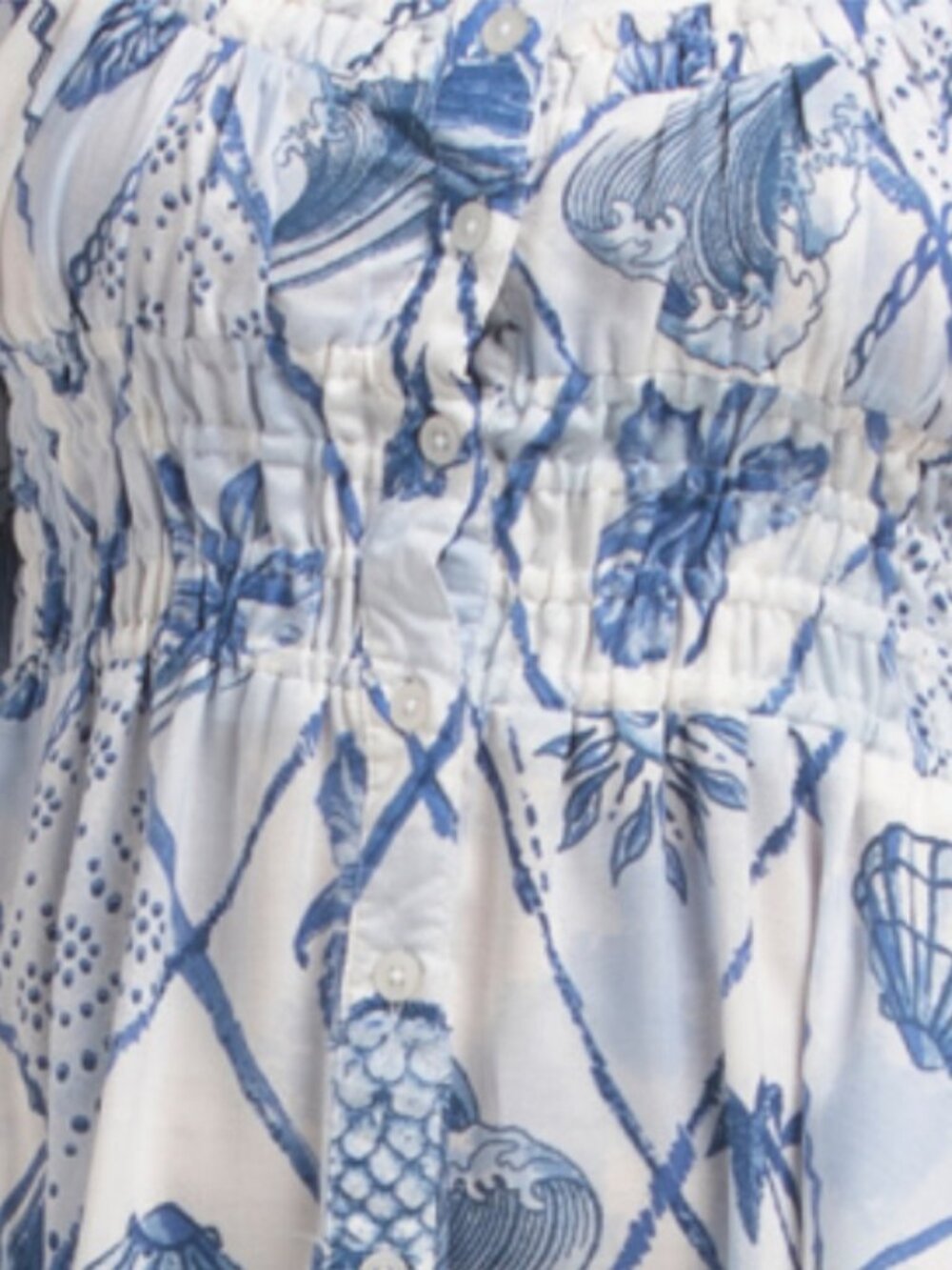 US TOGETHER Coastal Printed Puff Sleeve Midi Dress - Picture 4 of 4